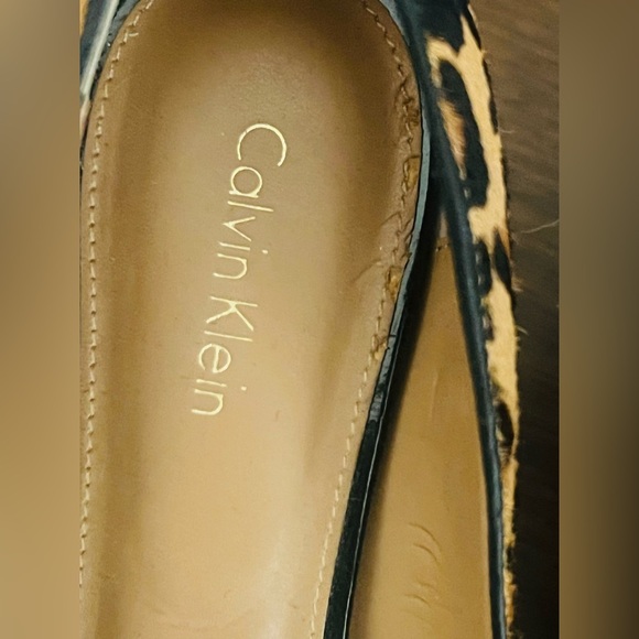 Calvin Klein Gayle Calf Hair Leopard Print Pointed Toe Heel size 8 - Picture 6 of 9
